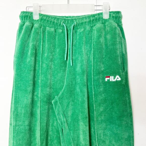 Green Terrycloth Wide Leg Pants - Picture 3 of 7